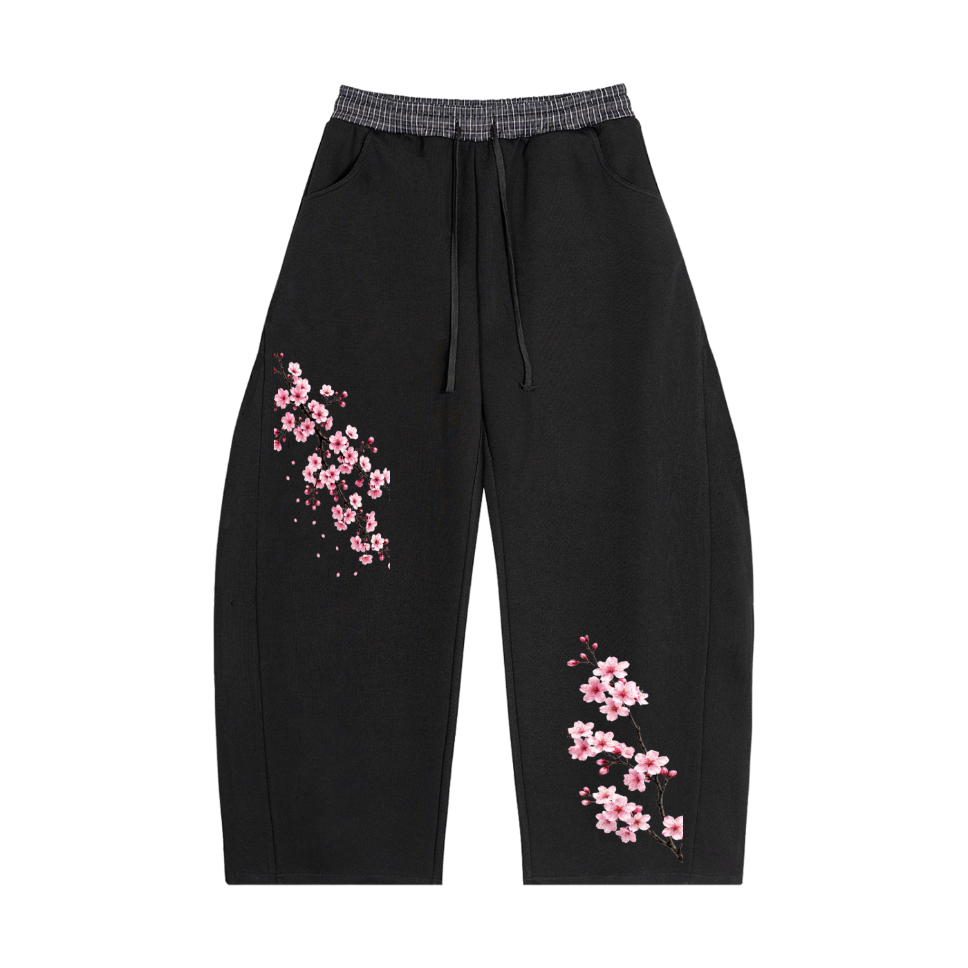 Plaid Waistband Barrel Sweatpants